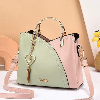 Patchwork PU Leather Large Tote Shoulder Crossbody Bag