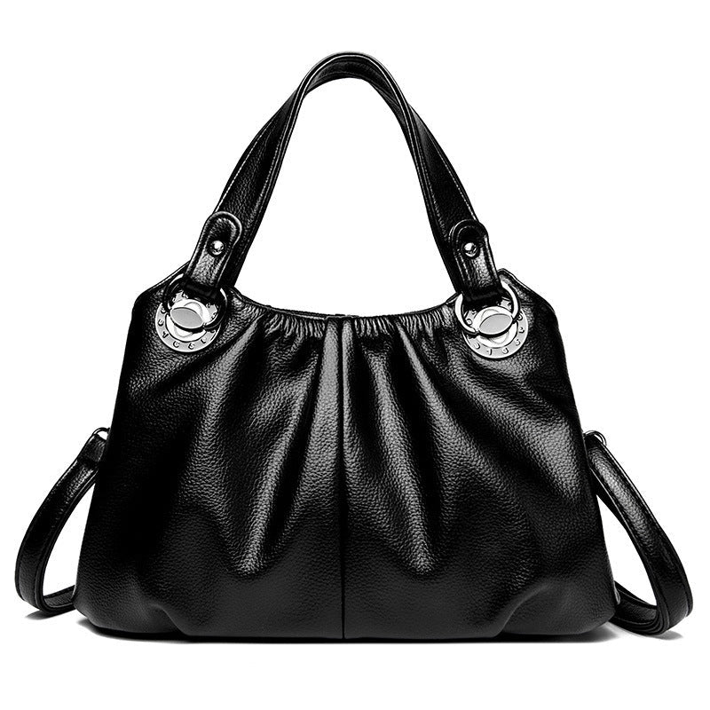 Leather Crinkled Tote Bag